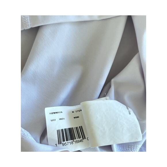 Quicksilver Rash Guard Shirt Medium Gray White Color Block Surfing Short Sleeve - Picture 6 of 7